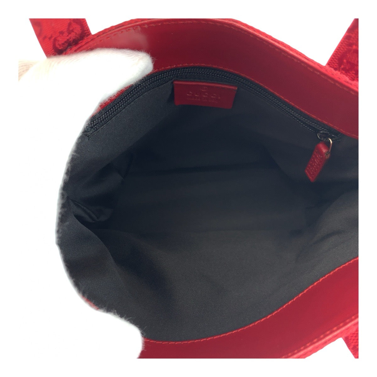 GUCCI Tote Bag 002 1079 GG canvas Red Silver Metal