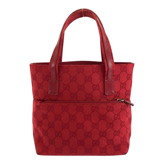 GUCCI Tote Bag 002 1079 GG canvas Red Silver Metal