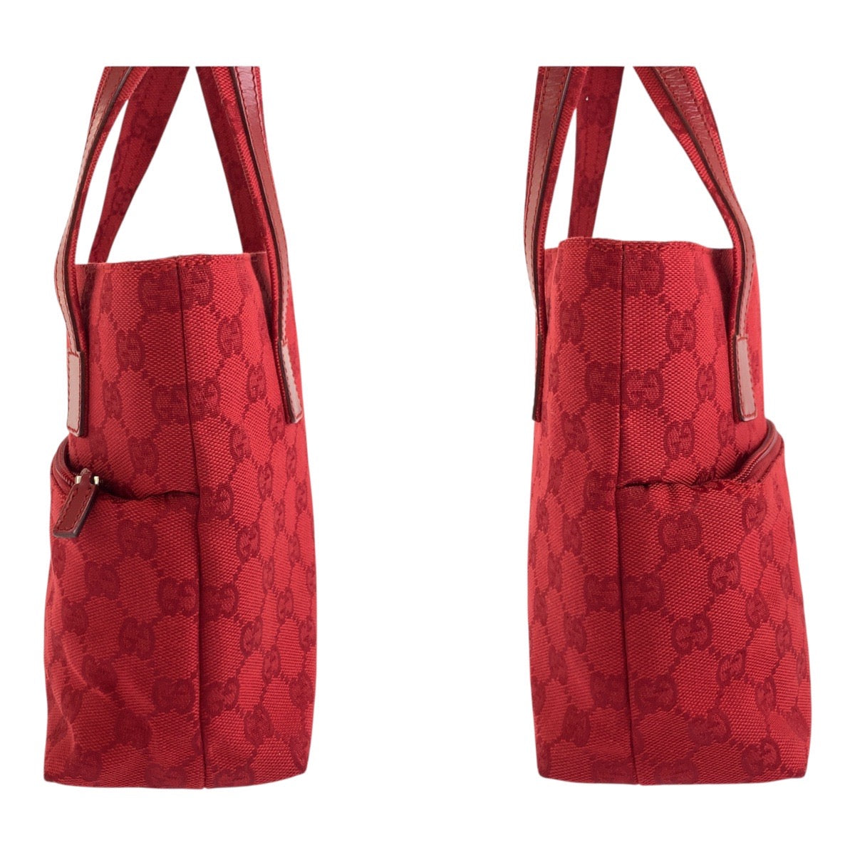 GUCCI Tote Bag 002 1079 GG canvas Red Silver Metal