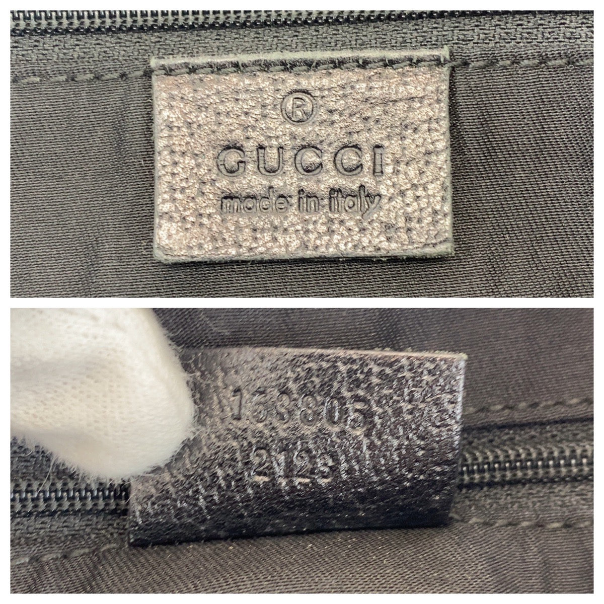 GUCCI Tote Bag 163805 GG canvas Black GoldMetal Sherry Line Princess