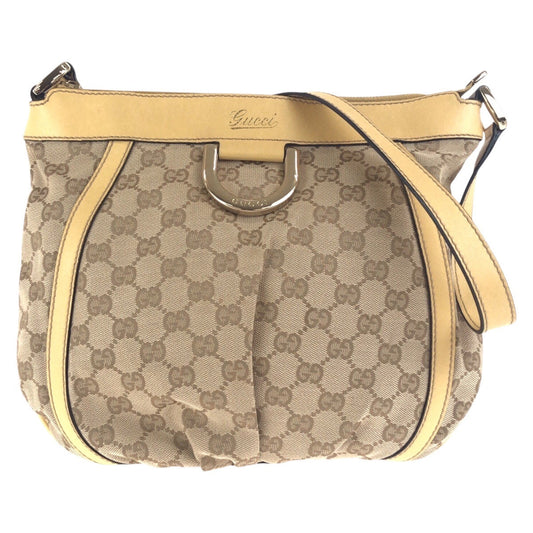 GUCCI Shoulder Bag 203257 GG canvas Beige Gold Metal