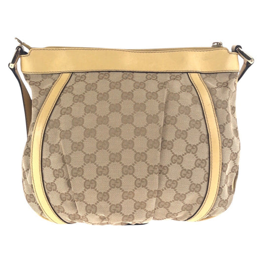 GUCCI Shoulder Bag 203257 GG canvas Beige Gold Metal