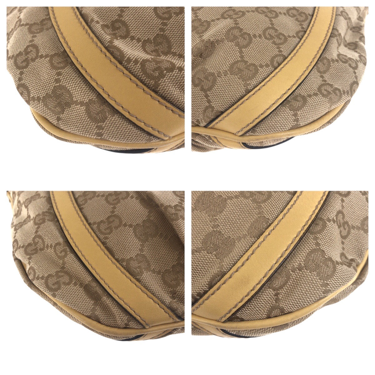 GUCCI Shoulder Bag 203257 GG canvas Beige Gold Metal