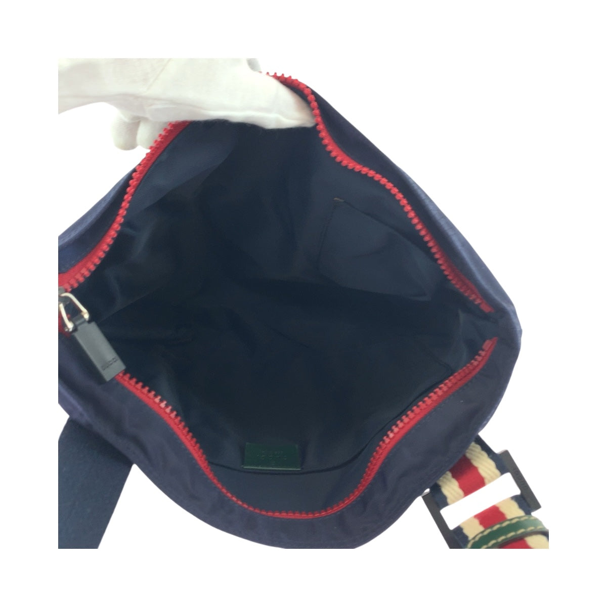 GUCCI Shoulder Bag 189662 Nylon Navy Crest