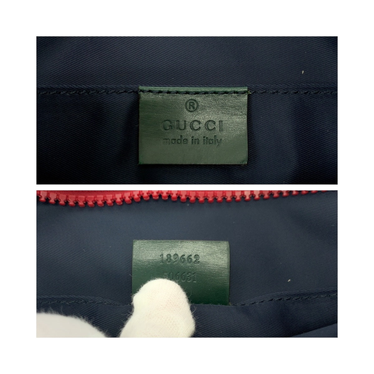 GUCCI Shoulder Bag 189662 Nylon Navy Crest