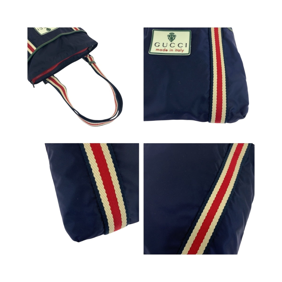 GUCCI Shoulder Bag 189662 Nylon Navy Crest