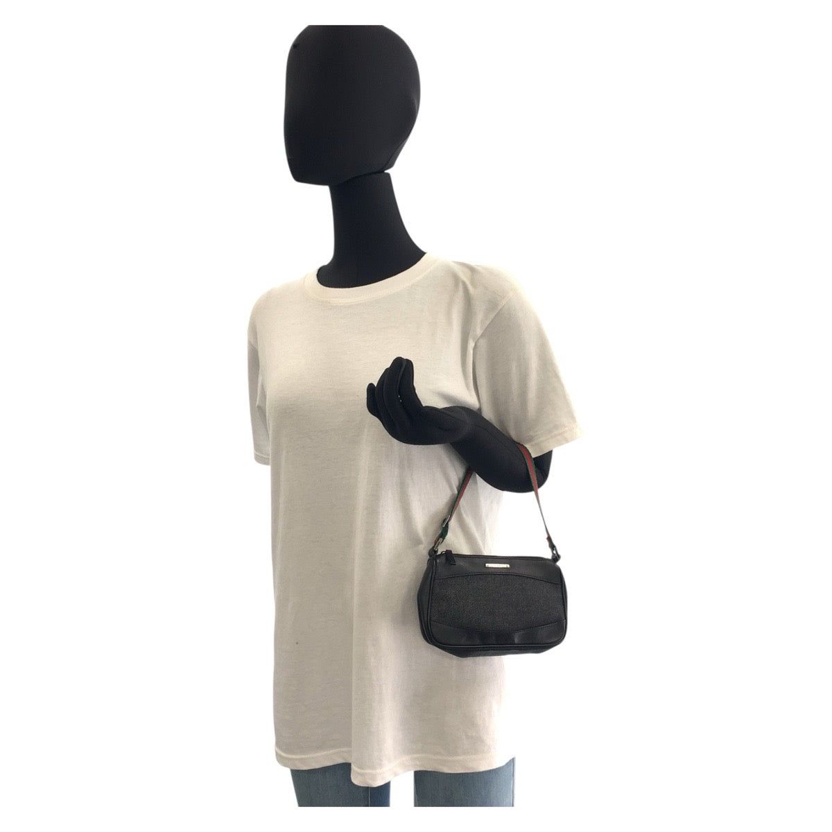 GUCCI Handbag 92821 canvas black Sherry line