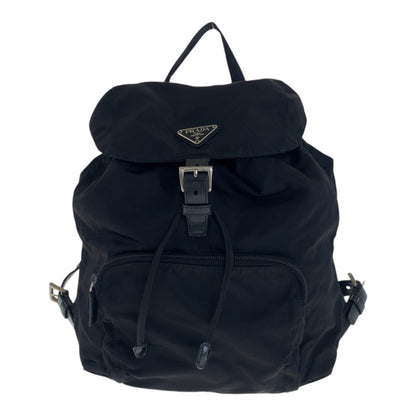 PRADA Backpack Nylon Black SilverMetal Test Triangle With logo