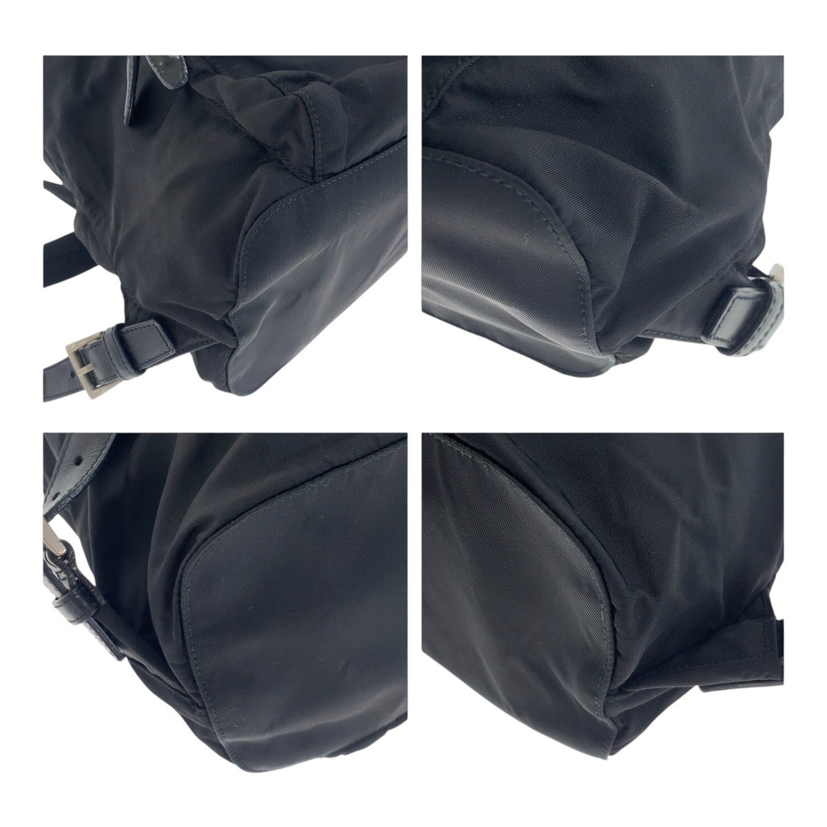 PRADA Backpack Nylon Black SilverMetal Test Triangle With logo