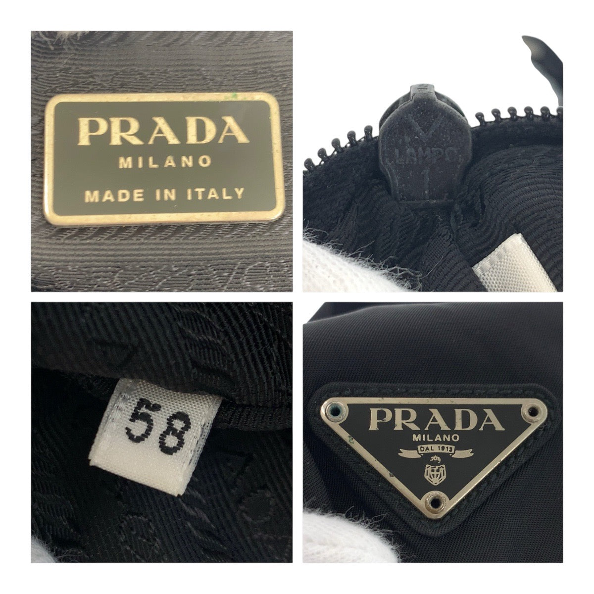 PRADA Backpack Nylon Black SilverMetal Test Triangle With logo