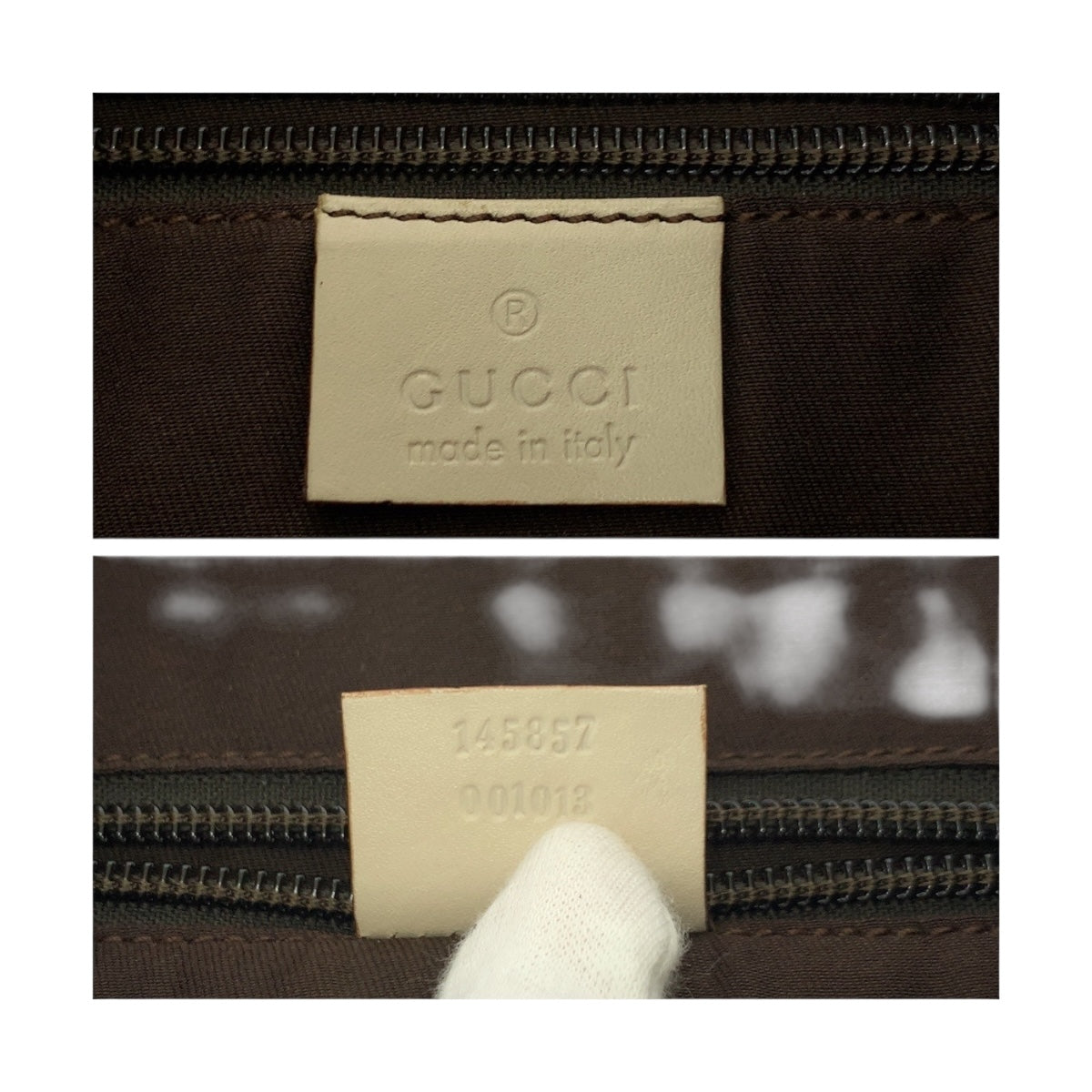 GUCCI Shoulder Bag 145857 GG canvas Beige Ivory SilverMetal