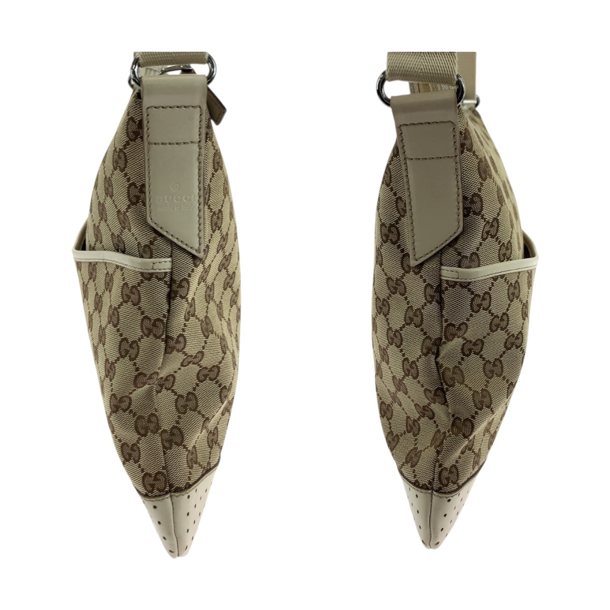 GUCCI Shoulder Bag 145857 GG canvas Beige Ivory SilverMetal