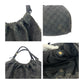 GUCCI Handbag 76554 GG canvas Grey Black Gold Metal
