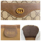 GUCCI Tote Bag 002 58 6487 GG Supreme Canvas Beige Multicolor Gold Metal Old Gucci Shelly Line