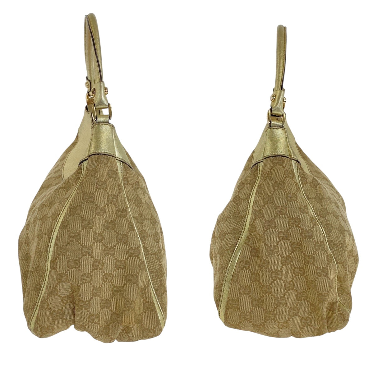GUCCI Shoulder Bag 189833 GG canvas Beige Gold GoldMetal Abbey