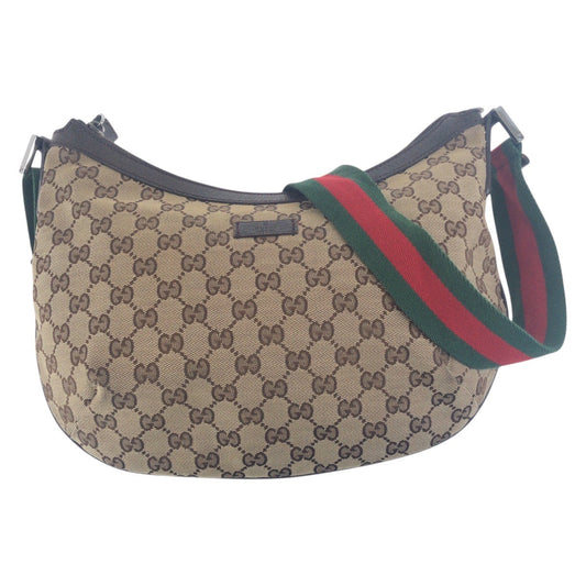 GUCCI Shoulder Bag 181092 GG canvas Beige Brown SilverMetal Sherry line