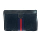 GUCCI Clutch bag Suede Navy Red Blue Old Gucci Shelly Line