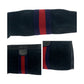 GUCCI Clutch bag Suede Navy Red Blue Old Gucci Shelly Line