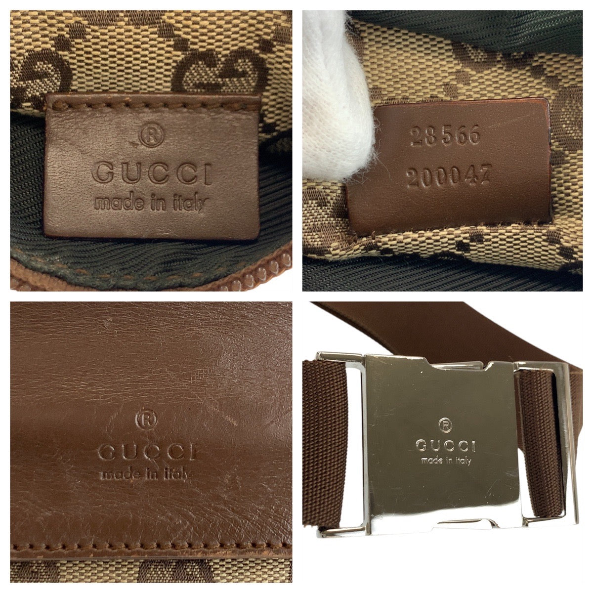 GUCCI Sling bag 28566 GG canvas Beige brown