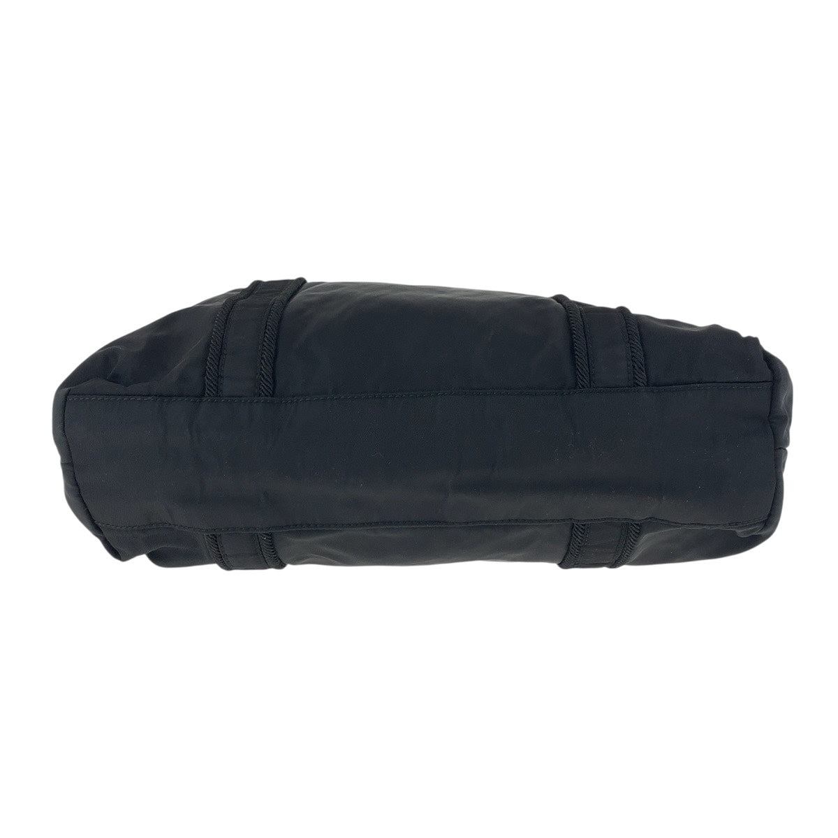 PRADA Shoulder Bag Nylon Black SilverMetal Test logo