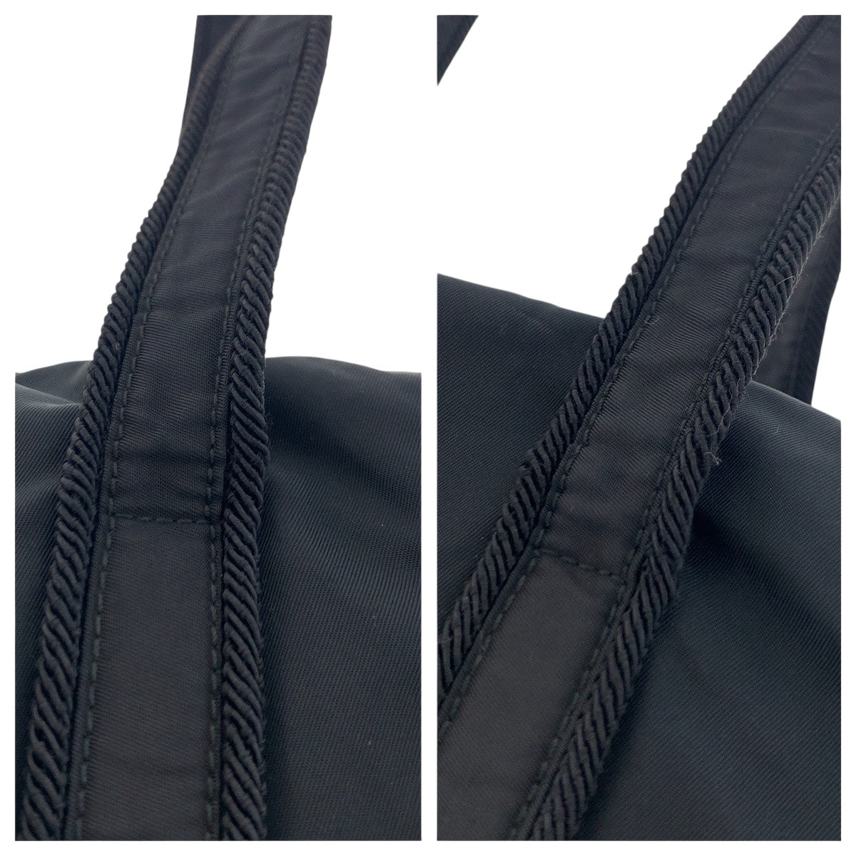 PRADA Shoulder Bag Nylon Black SilverMetal Test logo