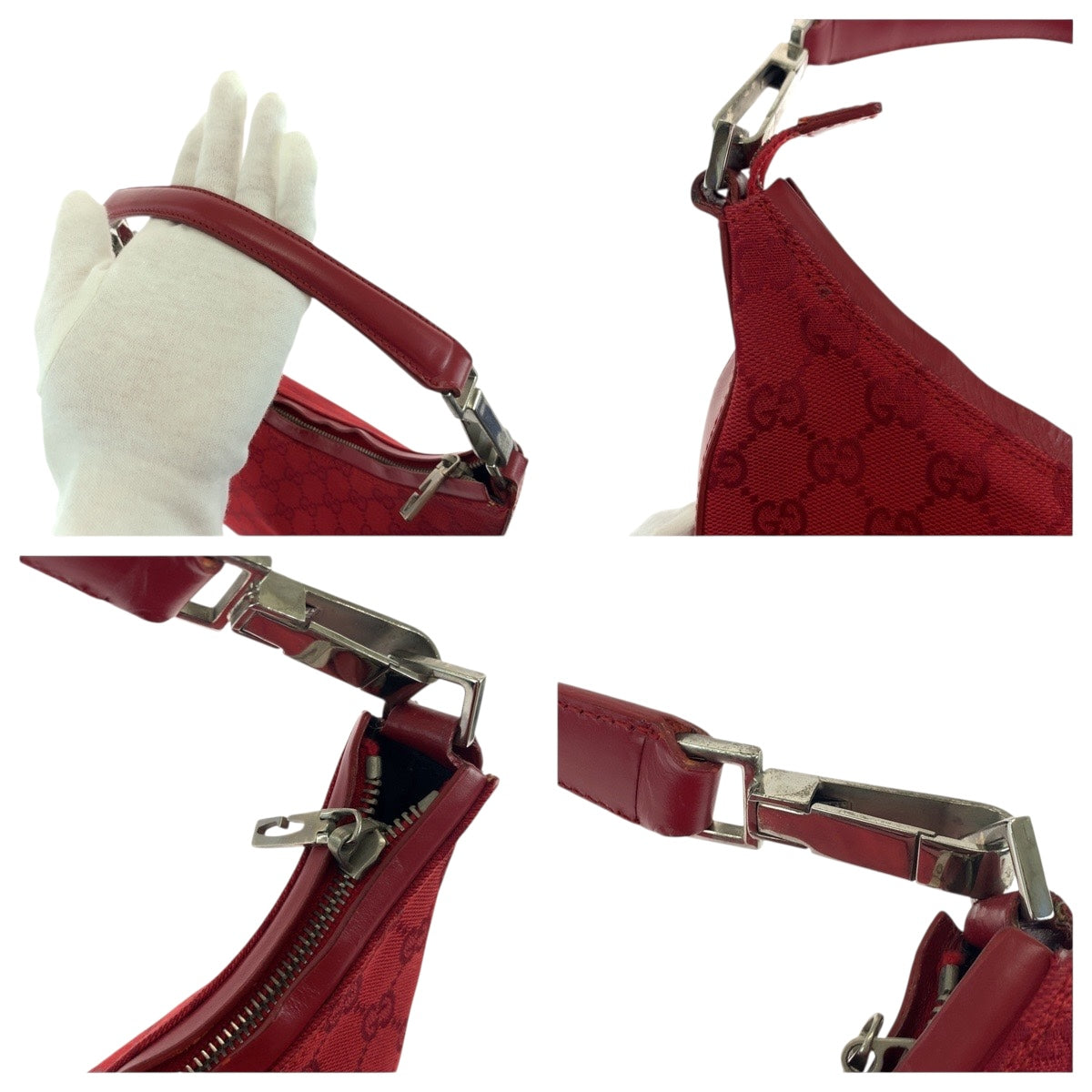 GUCCI Shoulder Bag 000 0602 GG canvas Red