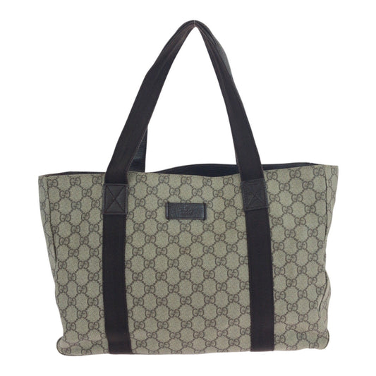 GUCCI Tote Bag 141624 GG Supreme Canvas Beige dark brown