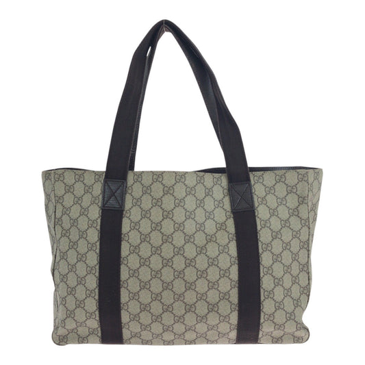 GUCCI Tote Bag 141624 GG Supreme Canvas Beige dark brown