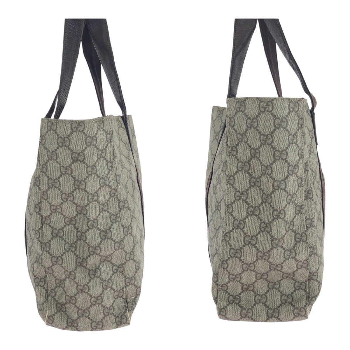 GUCCI Tote Bag 141624 GG Supreme Canvas Beige dark brown