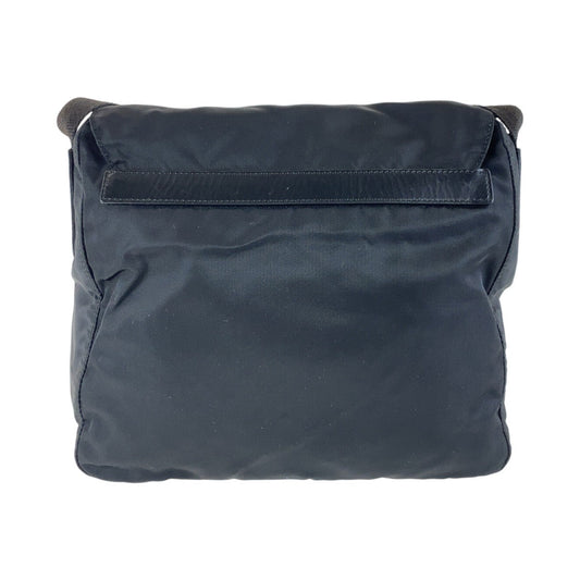 PRADA Shoulder Bag Nylon Black SilverMetal Test Triangle With logo