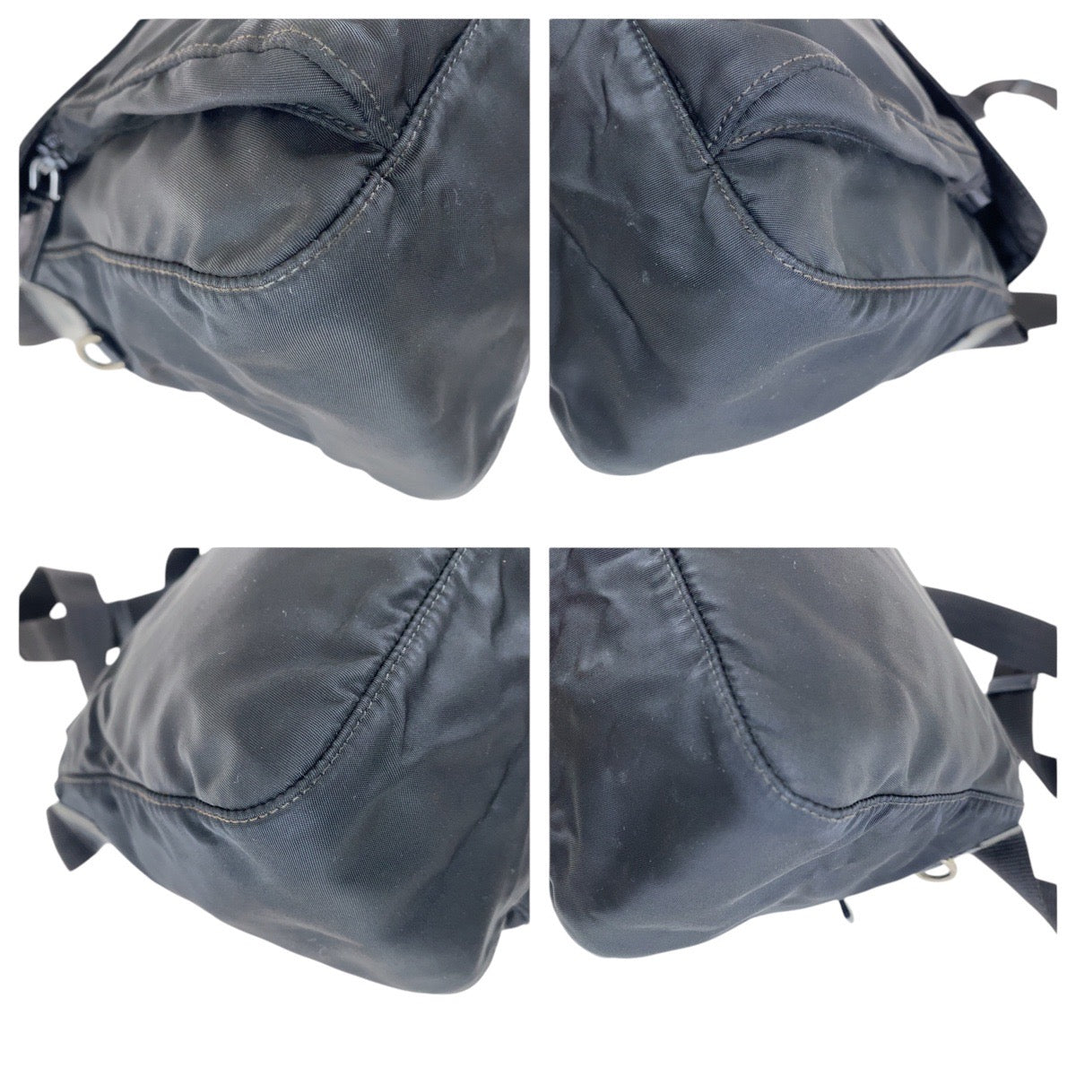 PRADA Shoulder Bag Nylon Black SilverMetal Test Triangle With logo