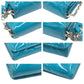 Dior Long Wallet Purse enamel Blue Silver Metal Canage Logo charm