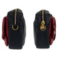 PRADA Shoulder Bag leather Black Red Gold Metal Ribbon motif
