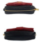 PRADA Shoulder Bag leather Black Red Gold Metal Ribbon motif