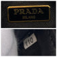 PRADA Shoulder Bag leather Black Red Gold Metal Ribbon motif
