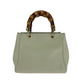 GUCCI Handbag 368823 leather Ivory Brown Gold Metal Bamboo
