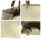 GUCCI Handbag 368823 leather Ivory Brown Gold Metal Bamboo
