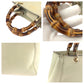 GUCCI Handbag 368823 leather Ivory Brown Gold Metal Bamboo