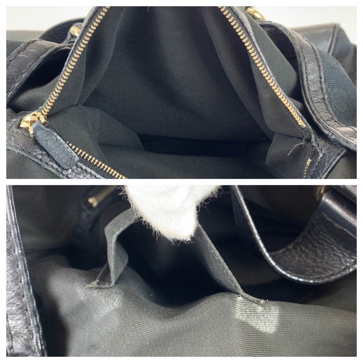 GUCCI Tote Bag 223972 GG canvas Black Silver Metal