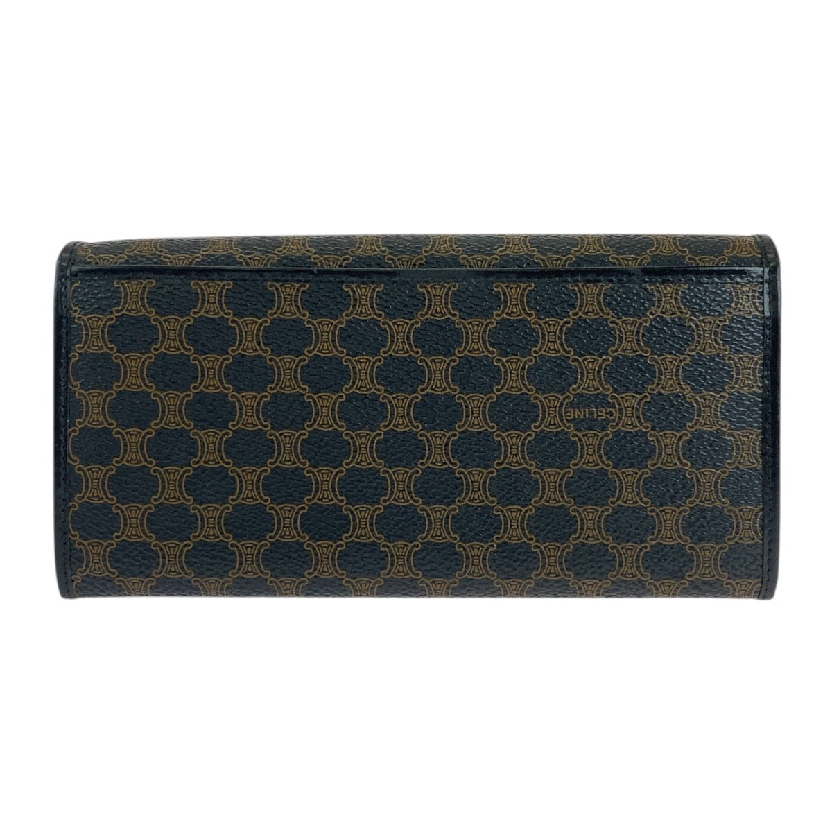 CELINE Long Wallet Purse M/99/1 PVC Brown Black Gold Metal Macadam