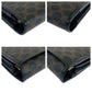CELINE Long Wallet Purse M/99/1 PVC Brown Black Gold Metal Macadam