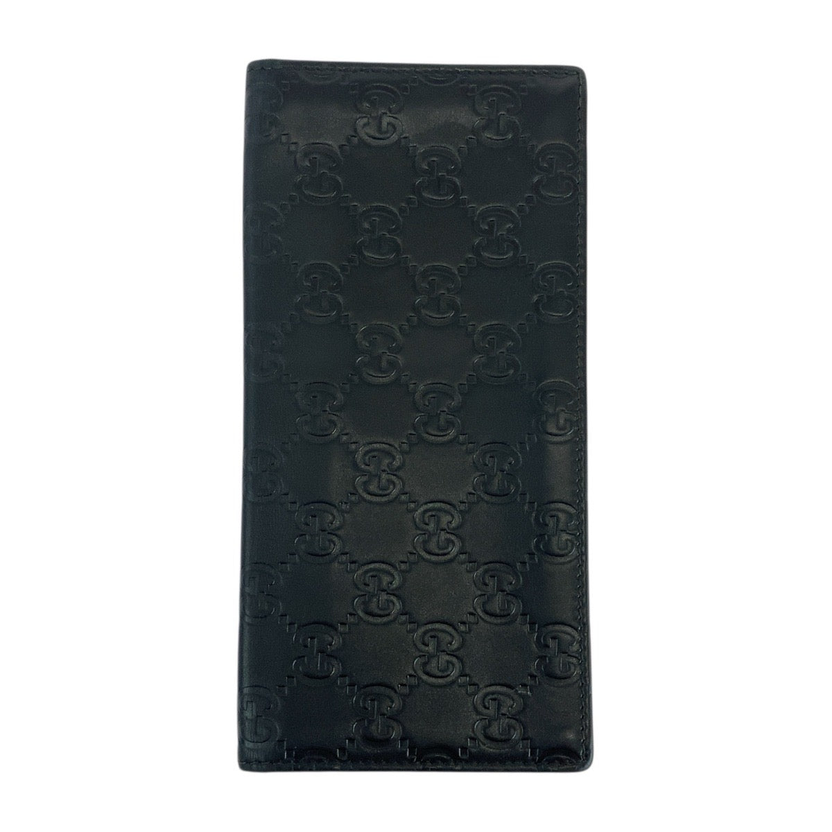 GUCCI Long Wallet Purse 181715 leather Black black Guccisima