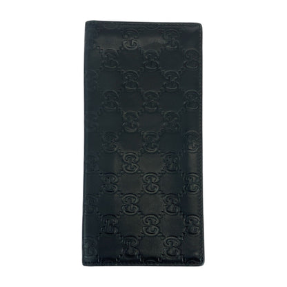 GUCCI Long Wallet Purse 181715 leather Black black Guccisima