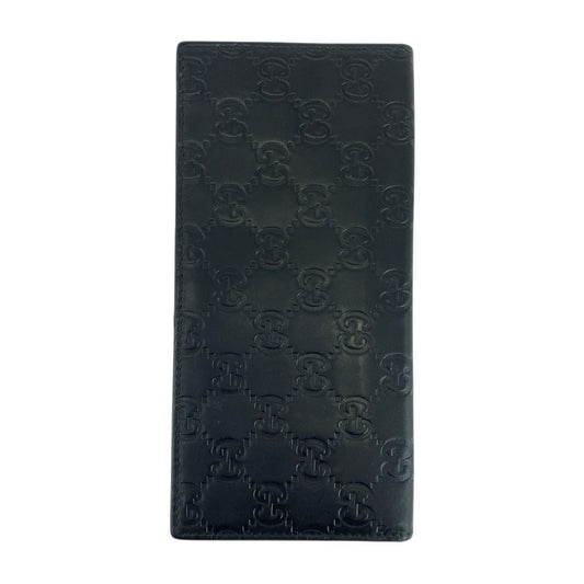 GUCCI Long Wallet Purse 181715 leather Black black Guccisima