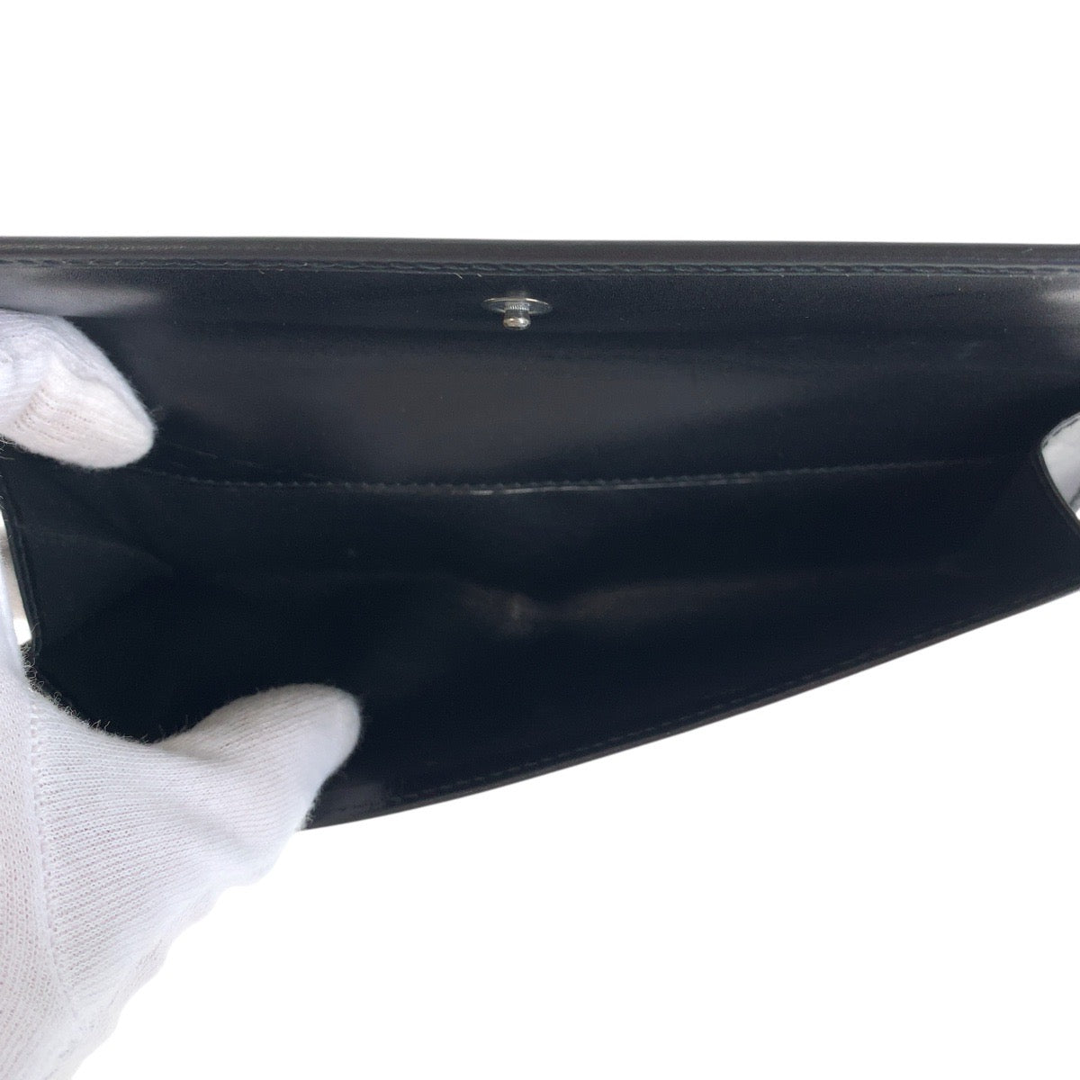 GUCCI Long Wallet Purse 035 2091 2167 leather Black SilverMetal
