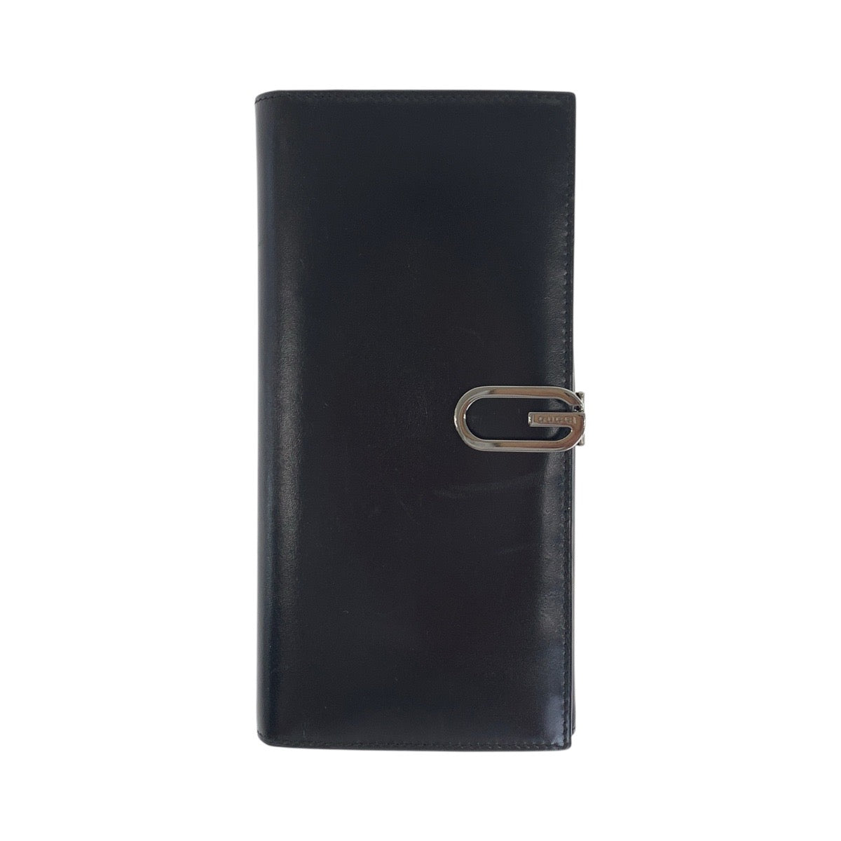 GUCCI Long Wallet Purse 035 2091 2167 leather Black SilverMetal