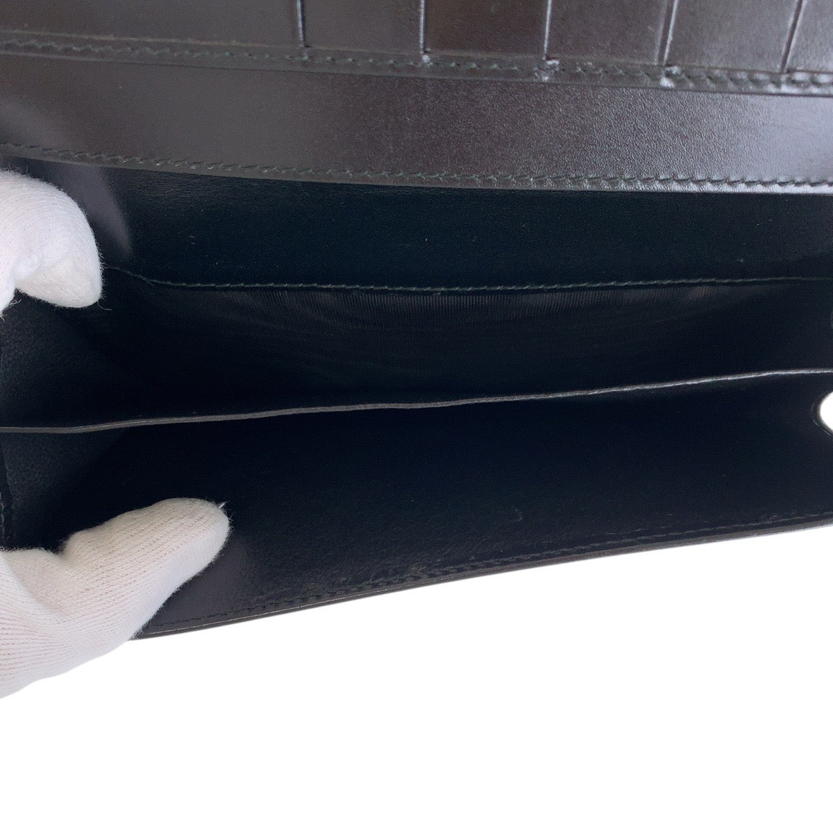 GUCCI Long Wallet Purse 035 2091 2167 leather Black SilverMetal