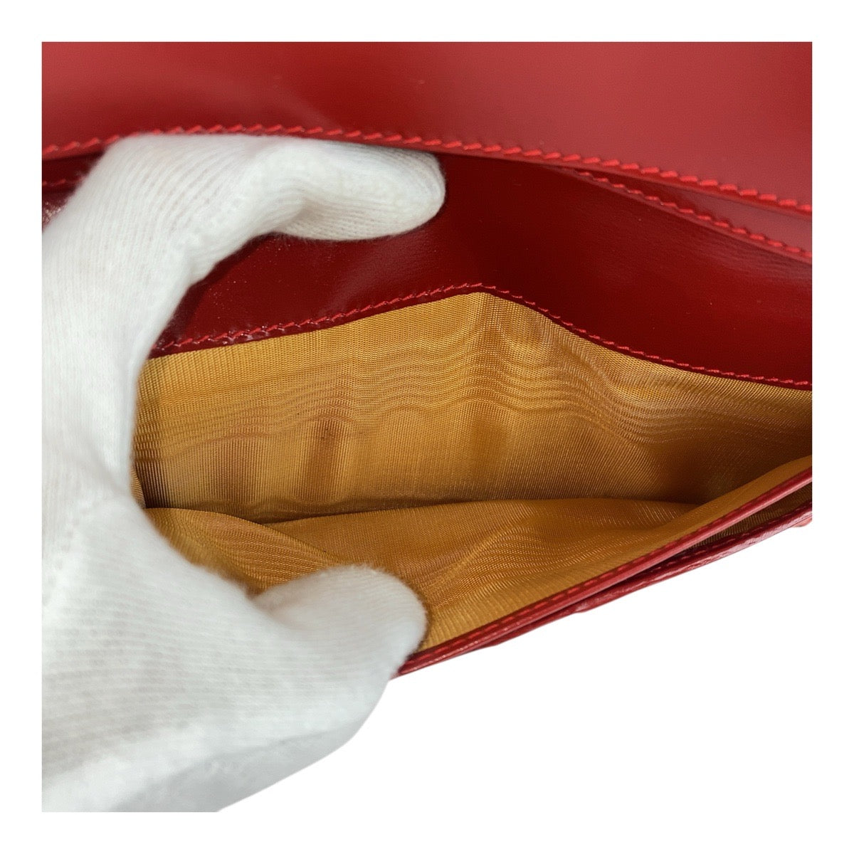 GUCCI Long Wallet Purse 035 3231 1840 0 leather Red Gold Metal