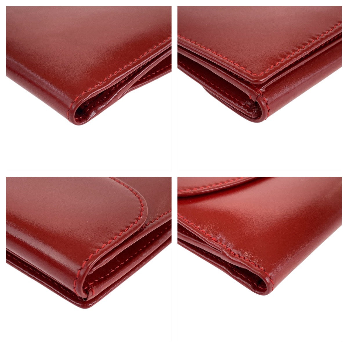 GUCCI Long Wallet Purse 035 3231 1840 0 leather Red Gold Metal