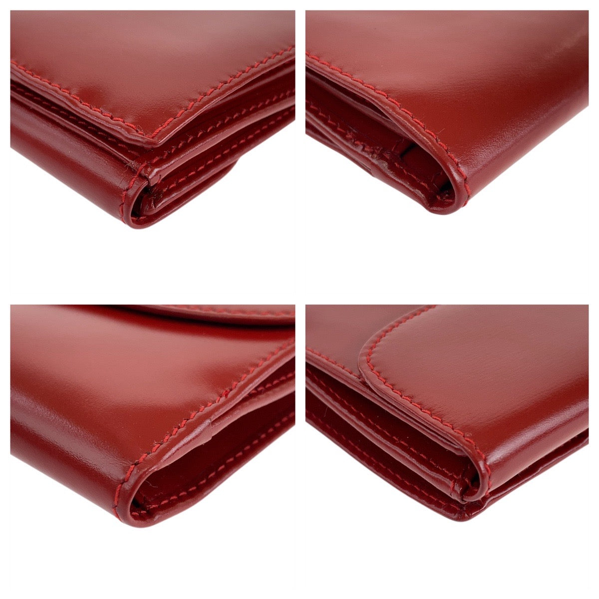 GUCCI Long Wallet Purse 035 3231 1840 0 leather Red Gold Metal